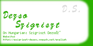 dezso szigriszt business card